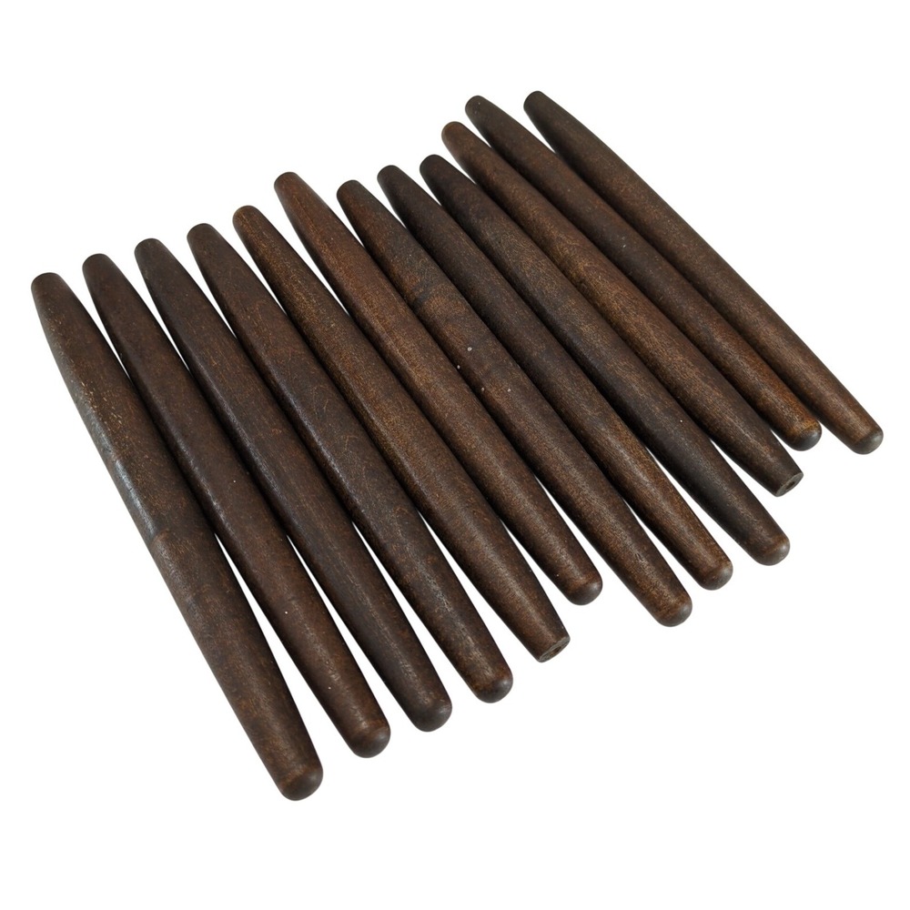 Vintage Set 12 Salvaged Turned Wood Tapered Spindles 8.25" Furniture Parts